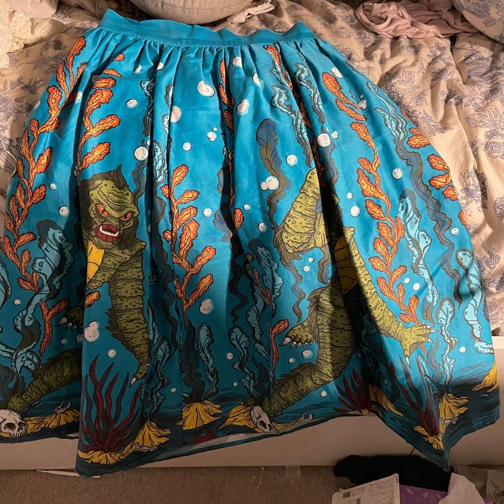 Vixen by Micheline Pitt Vixen Swing Skirt in Swamp Monster Print